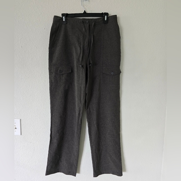 New York and company Cargo Pant 12 Lerner Gray New Pockets WaistLoop Preppy - Picture 4 of 11